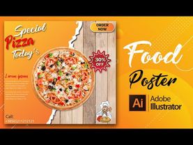 Design  Food Poster Design in - Adobe Illustrator Tutorial