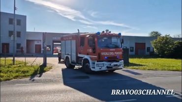 APS Iveco EuroCargo SuperCity + CA Defender 130 Vigili del Fuoco Copparo (FE) in sirena