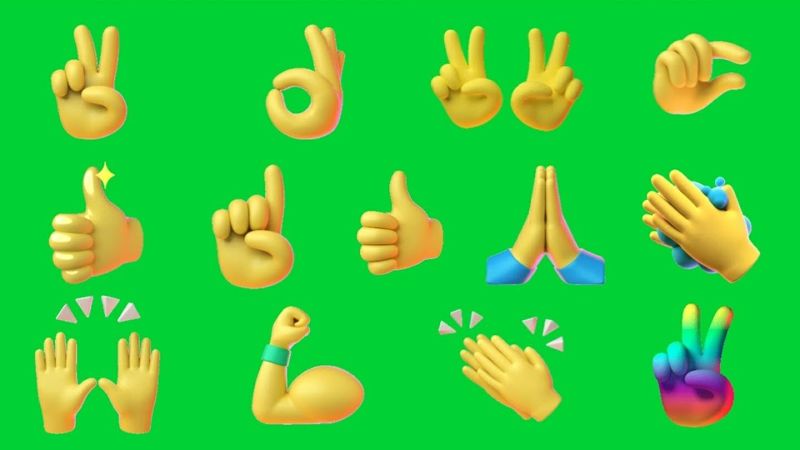 Green screen animated hand emoji copyright free