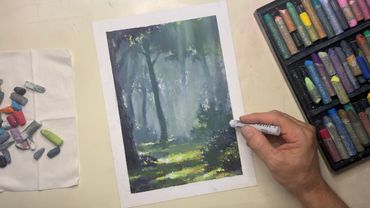 오일 파스텔로 숲 속 풍경 그리기 Drawing a Forest with Oil Pastel
