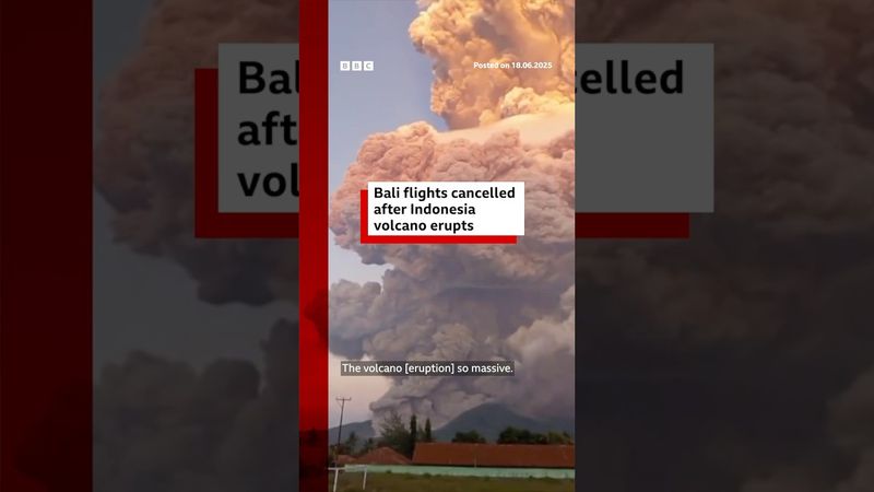 The volcano sent ash up to 11km in the air and cancelled flights to Bali. #Indonesia #Bali #BBCNews