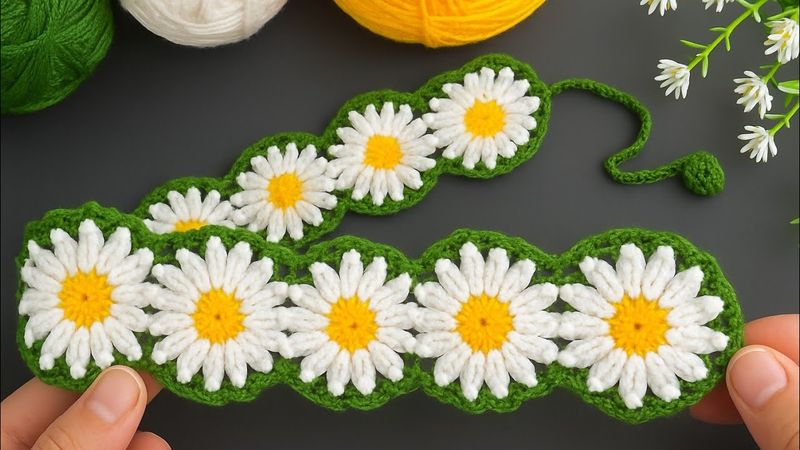 Beatiful Daisy Flower Crochet Border 🌼 Stunning Edge Design Step by Step.