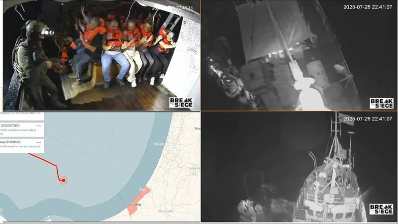 Israeli troops seen boarding Gaza-bound activist boat | AFP