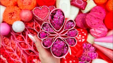 ASMR І Only Red★ASMR SOAP★Crushing soap★Cutting soap cubes★FOAM&GLITTER&STARCH★