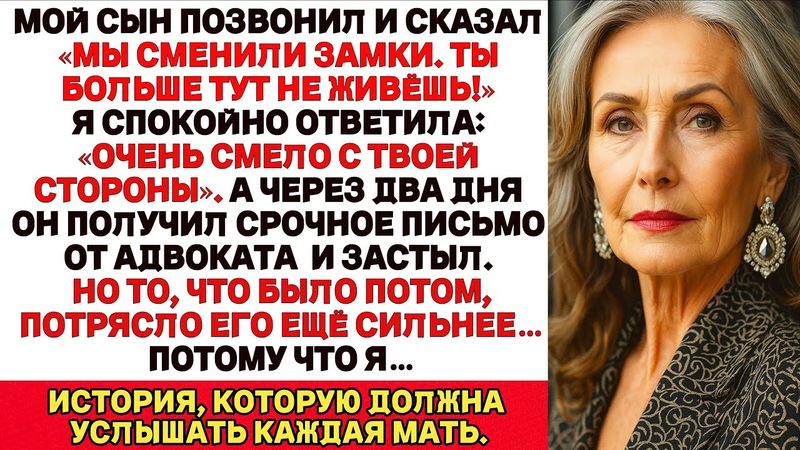 Мой сын позвонил мне: «Мы поменяли замки, ты больше здесь не живёшь!». Но потом я… ЖИЗНЕННЫЕ ИСТОРИИ