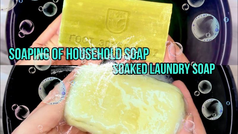 Мыление хозяйственного мыла/soaping of household soap◾️ soaked laundry soap🧼🫧