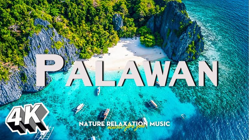 FLYING OVER PALAWAN (4K UHD) - Amazing Beautiful Nature Scenery - 4K Video Ultra HD
