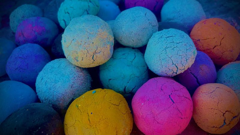 Happy 2nd Day of Eid✨🩷 soft fluffy dusty multi balls crush/Asmr Gymchalk Pakistan/