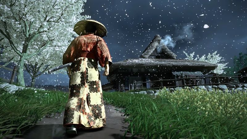 [4K] Ghost of Tsushima - Relaxing Walking around the Map (Ambience ASMR)