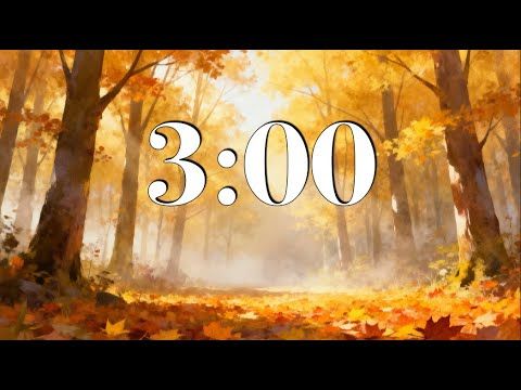 3 Minute Fall Focus Timer 🍂 Peaceful Autumn Woods with Calm Piano & Nature Sounds | Study & Reflect