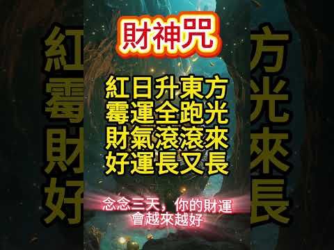 【財神咒】念念三天，你的財運會越來越好！  接了，轉發，好運來！#生肖 #財運  #風水 #命理