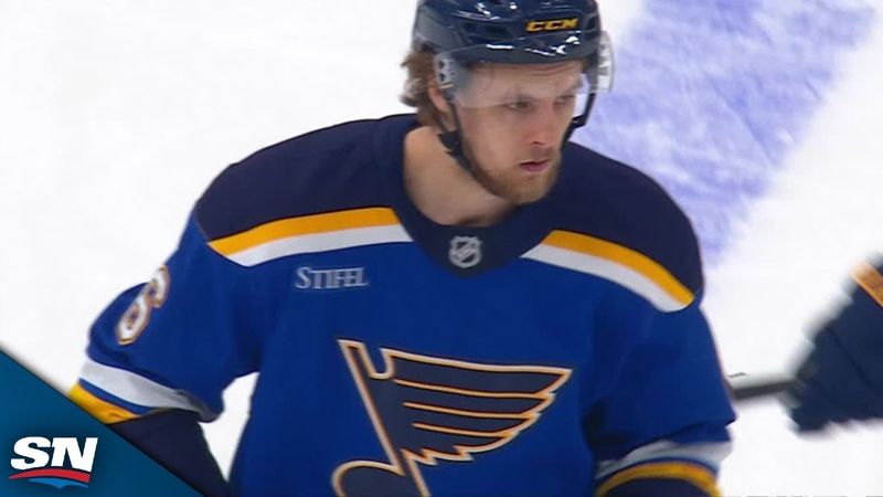 Blues' Philip Broberg Sends Knuckler Past Connor Hellebuyck For Opening Goal