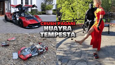 PAGANI HUAYRA TEMPESTA under the BARE FEET of a LADY IN RED...