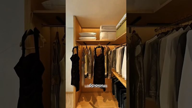 Микроспальня 7 м². Гардеробная, рабочее место и кровать!#интерьер #маленькаяспальня #хранение