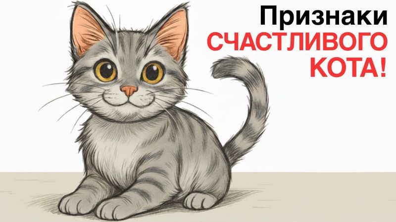 Если твой кот делает это, он ДЕЙСТВИТЕЛЬНО СЧАСТЛИВ!