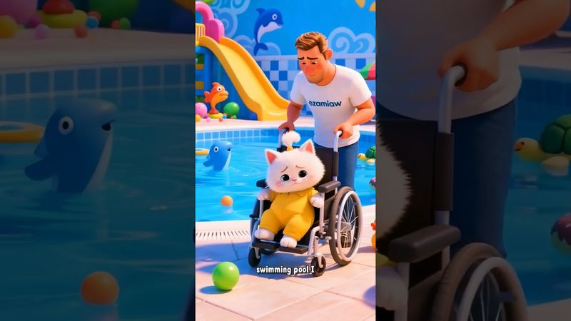 the kitten want to swim #catlovers #cartoon #funny #cat #comedy #pets #shorts