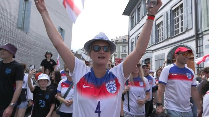 England and Spain fans parade through Basel ahead of Women's Euro 2025 final | AFP
