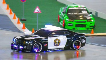 RC MODEL DRIFT CARS IN MOTION!! RC CHEVROLET CAMARO POLICE DRIFT CAR, REMOTE CONTROL