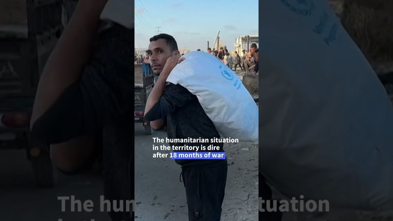 Thousands storm aid warehouse in Gaza as hunger crisis deepens | AFP #shorts