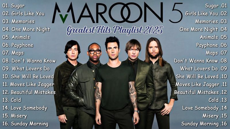 Maroon 5 Playlist 2025 - Maroon 5 Full Album - Greatest Hits