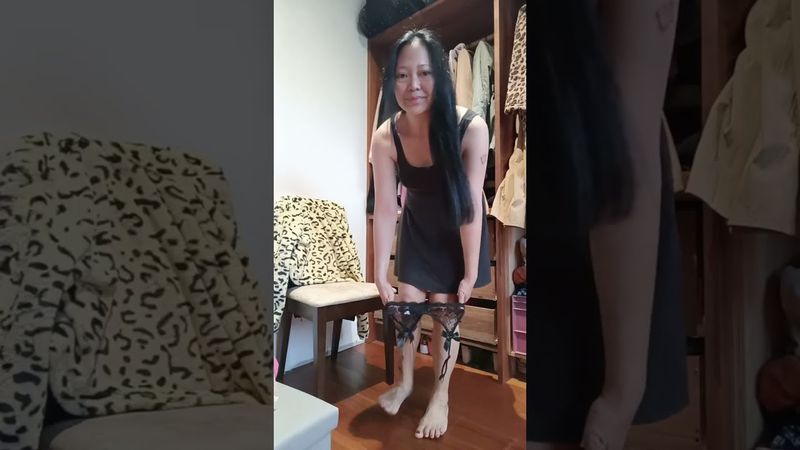 i  styled my garter belt  stockings with mini dress v& heels