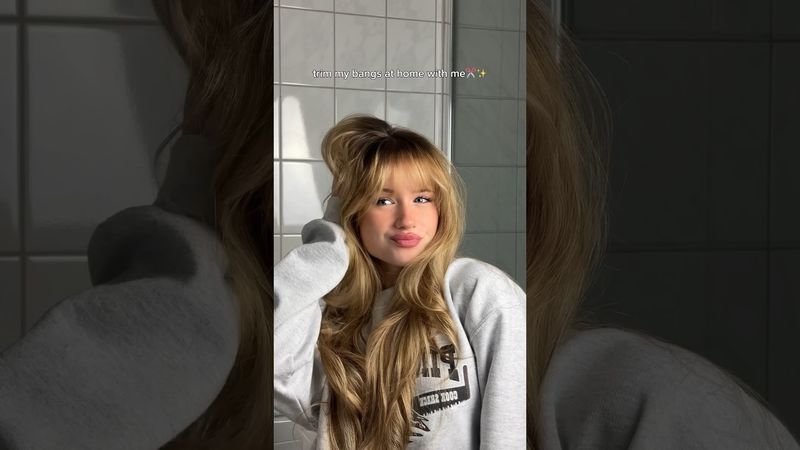 trimming my bangs at home✂️ #fringe #curtainbangs #hair #haircut #haircutathome #cuttingbangs #hair
