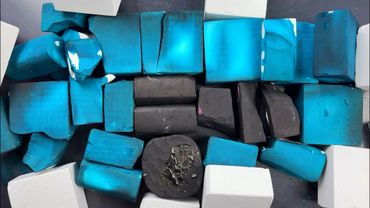 Vibrant TEAL with some Black Dyed Chalk!