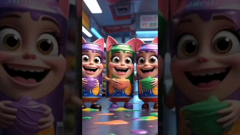 ASMR AI cats soda can eating slime #cat #shorts #asmr #catcooking #slime