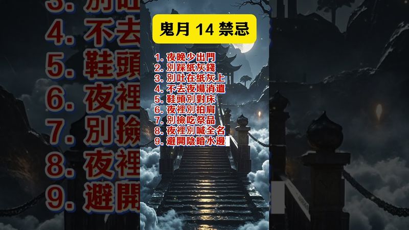 👉「鬼月禁忌多，14 條牢記別犯！避開霉運，平安自來！」 #生肖 #人生感悟 #運勢 #孟蘭節 #中元節