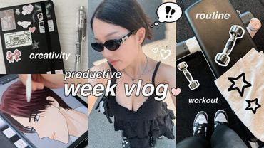 realistic productive week in my life VLOG 🌱 fitness, creativity & webtoon work