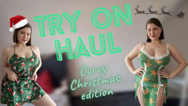 [4K] 🎄Christmas Try-On Haul - Sheer VS Silk Dress | Curvy Model