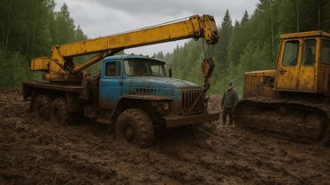 Грузовики и Трактора На Бездорожье Снятые На Камеру. Зимник и Бездорожье Севера ч.1