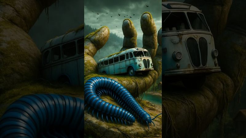 Stunning HDR 16K artwork of a giant moss-covered stone hand holding #shorts #tranding #wow