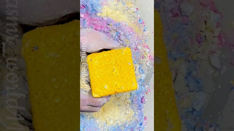 Pasted Yellow #crunchycrumbles #asmrtriggers #relax #oddlysatisfying #soap #crushingtime