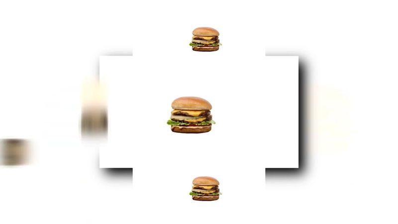 запрошено: PLPMV a burger sliding across the screen with very dramatic music playing in the backg...