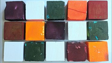 Deep Dyed Beautifully Colored Blocks w Fresh Plain Janes ♡ Crunchy Sample Blocks ♡ ASMR ♡ Satisfying