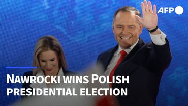 Polish presidential election: Nawrocki and his supporters celebrate initial estimates | AFP