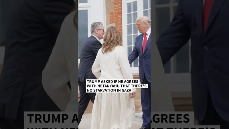 Trump says Gaza children look “very hungry” ahead of Starmer talks | AFP #shorts