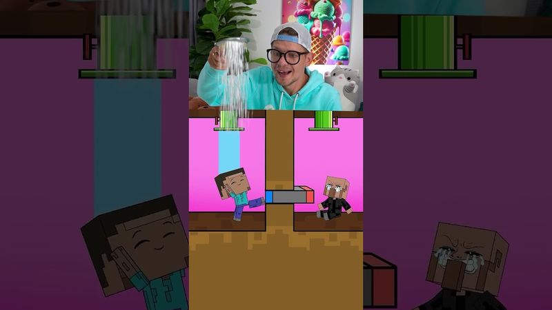 You Won't BELIEVE Who Wins This Minecraft Water Challenge! #shortdog  @PaperPig-jv1kn