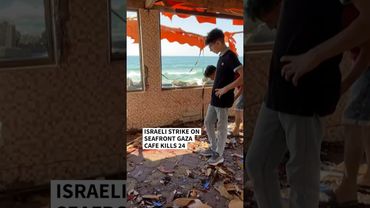 Israeli strike on seafront Gaza cafe kills 24 | AFP #shorts
