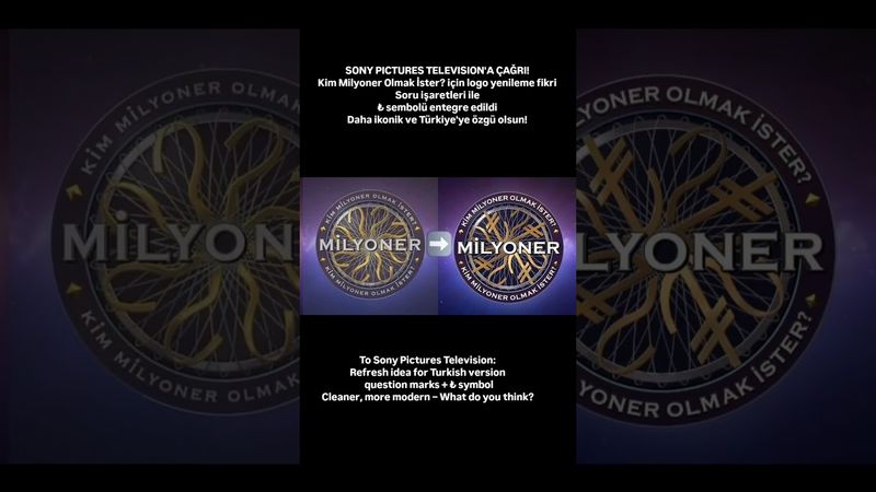 MİLYONER Yeni Logo Önerim! Sony'ye Çağrı @sonypictures @KimMilyonerOlmakIsteratv