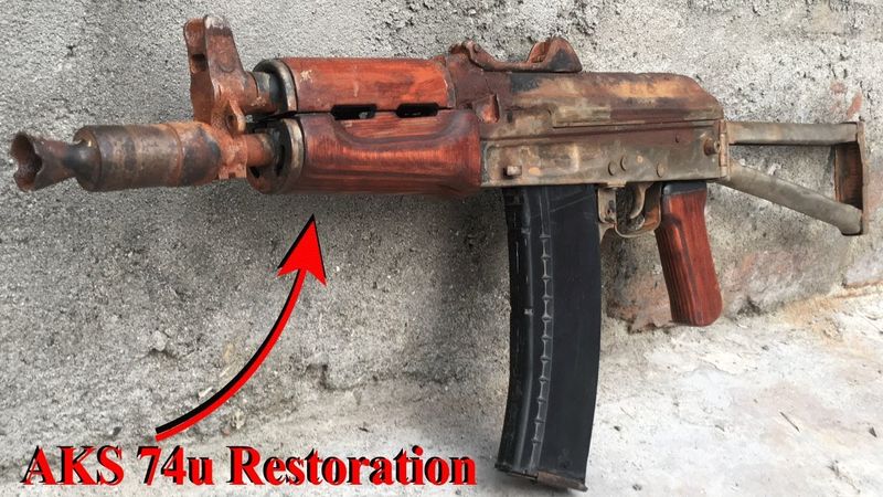 Restoration of a rusty Aks 74u .#gunrestoration