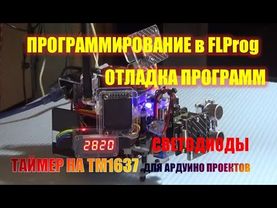 Программирование в FLProg. Отладка программ. Светодиоды. Таймер на дисплее TM 1637.