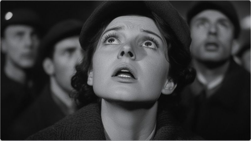 Кадры военного фильма 40-х годов, снятый ИИ