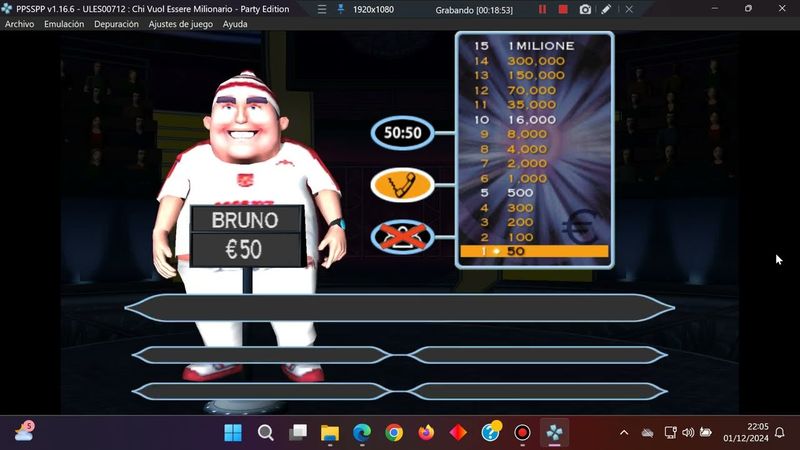 Chi Vuol Essere Milionario Party Edition Italy Version (PSP Sony PlayStation Portable) PPSSPP Win 11