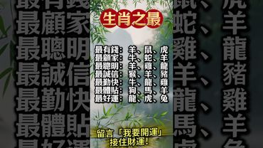 你中了哪一項「生肖之最」？留言+分享，讓大家看看你最強在哪！