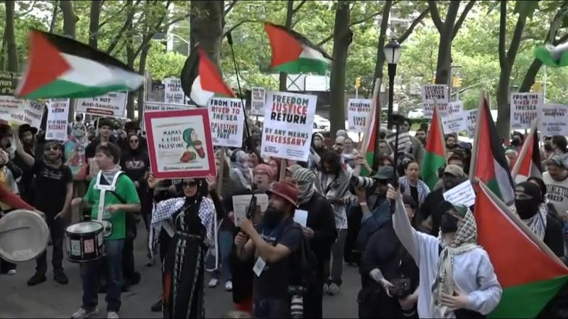 Pro-Palestinian protesters mark 77th Nakba in NYC | AFP