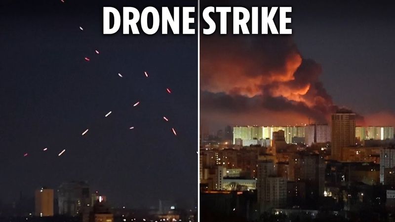 Russian drone attack sparks huge fire in Ukraine's Kyiv