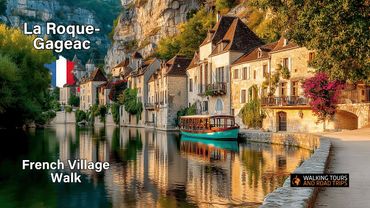 لا روکه-گاگیاک فرانسه - پیاده‌روی روستایی فرانسوی با کیفیت 4K - زیباترین روستاها ASMR