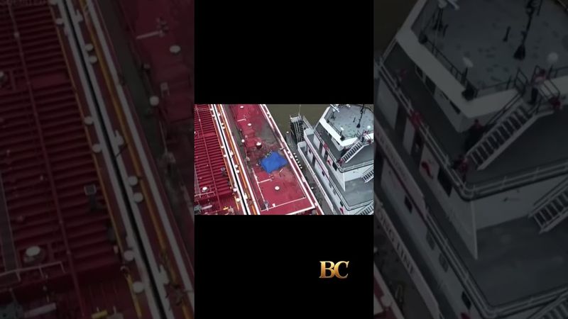 2 dead after helicopter crashes into Mississippi River barge